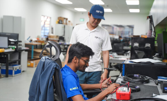 Working at Cable Moulding at our office in Singapore